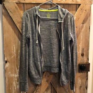 grey zip-up